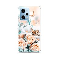 TopQ Kryt Xiaomi Redmi Note 12 Pro 5G Růže s motýlem 96569 - Phone Cover