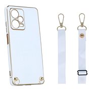 TopQ Kryt Xiaomi Redmi Note 12 Pro+ 5G Fancy bílý se šňůrkou 97415 - Phone Cover
