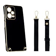 TopQ Kryt Xiaomi Redmi Note 12 Pro 5G Fancy černý se šňůrkou 96664 - Phone Cover