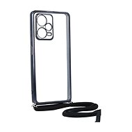 TopQ Kryt Xiaomi Redmi Note 12 Pro+ 5G Frame černý se šňůrkou 96780 - Phone Cover