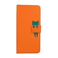 TopQ Puzdro Xiaomi Redmi Note 12 5G knižkové oranžové so žabkou 96464 - Puzdro na mobil