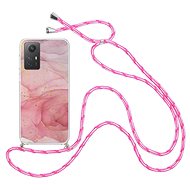 TopQ Kryt Xiaomi Redmi Note 12S Marble růžový se šňůrkou 98533 - Phone Cover