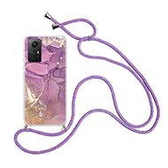 TopQ Kryt Xiaomi Redmi Note 12S Marble fialový se šňůrkou 98530 - Phone Cover