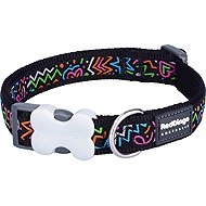 Red Dingo Squiggles Black 25 mm × 41-63 cm - Dog Collar
