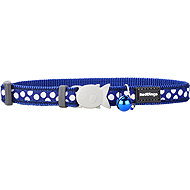 Red Dingo 12mm White Spots on Navy - Cat Collar