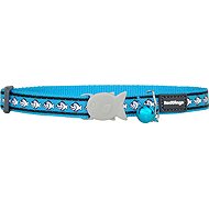 Red Dingo 12 mm reflexní, Fish Turquoise - Cat Collar
