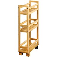 Kesper Shelf with wheels 15 × 74 × 36 cm, bamboo - Shelving Unit