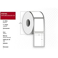 Capture shipping labels 102 x 192 mm, roll diameter 25 mm, Direct Thermal, perforated, 300 labels - Paper Labels