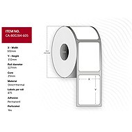 Capture labels 102 x 152 mm, roll diameter 25 mm, Direct Thermal, uncoated, permanent, perfor - Paper Labels