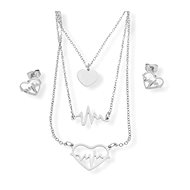 Ewena Surgical Steel Heart ECG Kit - Jewellery Gift Set