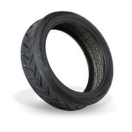 RhinoTech Deep Tread Tubeless Tyre with Valve for Scooter 8.5x2 Black - Scooter Accessory