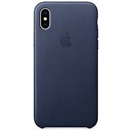 iPhone X Kožený kryt polnočne modrý - Ochranný kryt