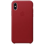 iPhone X Kožený kryt červený - Kryt na mobil