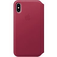 iPhone X Leather Case Folio raspberry - Phone Case
