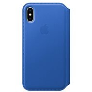 iPhone X Kožené puzdro Folio elektro modré - Puzdro na mobil