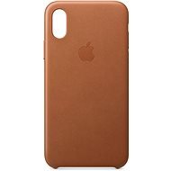 iPhone XS Kožený kryt sedlovo hnedý - Kryt na mobil