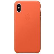 iPhone XS Kožený kryt tmavo oranžový - Kryt na mobil