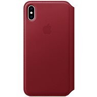 iPhone XS Leather Case Folio Red - Phone Case