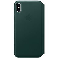 iPhone XS Kožené puzdro Folio píniovo zelené - Puzdro na mobil