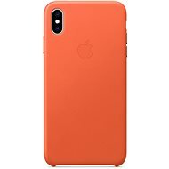 iPhone XS Max Kožený kryt tmavo oranžový - Kryt na mobil