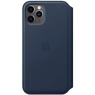 Apple iPhone 11 Pro kožené puzdro Folio hlbinná modrá - Kryt na mobil