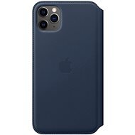 Apple iPhone 11 Pro Max kožené puzdro Folio hlbinne modré - Kryt na mobil