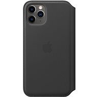Apple iPhone 11 Pro fekete bőr flip tok - Mobiltelefon tok