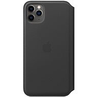 Apple iPhone 11 Pro Max Folio Leather Case, Black - Phone Case