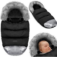 Ricokids Elmi, for stroller and sled, black and silver - Stroller Footmuff