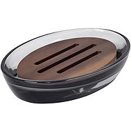 Sapho Figo Soap Dish, Wood/Glass, Grey 08399 - Soap Dish