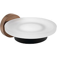 Sapho Larissa Soap Dish, Metal/Glass, Black ws002bc - Soap Dish