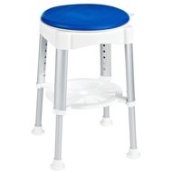 Ridder Handicap stool swivel, adjustable height, white/blue - Showe Seat