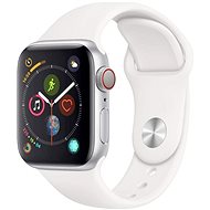 Refurbished Apple Watch Series 4 44mm Silver Aluminium with White Sports Strap - Smart Watch