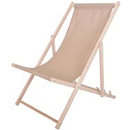 ROJAPLAST Garden deckchair, wooden - natural, BAHAMA POLYESTER, beige - Garden Lounger