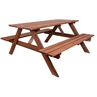 ROJAPLAST Garden furniture set PIKNIK, with folding benches, wooden, 180 cm - Garden Furniture