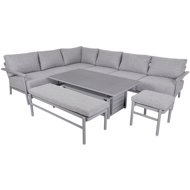 ROJAPLAST Garden furniture set TAMPA, aluminium, grey - Garden Furniture