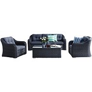 ROJAPLAST Garden furniture set RICHMOND, rattan, anthracite - Garden Furniture