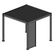 ROJAPLAST Apron - pergola bioclimatic panel, horizontal, fixed slats 1,3 m, anthracite - Pergola Privacy Panel