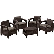 Allibert Set CORFU QUATRO brown - Garden Furniture