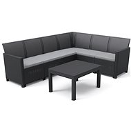 KETER Garden furniture set CLAIRE 6 SEAT CORNER, graphite - Garden Furniture