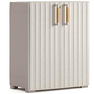 KETER Garden cabinet GROOVE BASE, 98 × 80 × 45 cm, beige - Garden Storage Cabinet