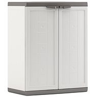 KIS Skříň zahradní JOLLY LOW, bílá/šedá 85 × 68 × 39 cm - Garden Storage Cabinet