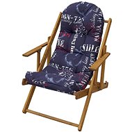 ROJAPLAST BORNEO brown / blue deck - Garden Lounger