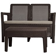 ALLIBERT TARIFA SOFA + TABLE brown - Garden Bench