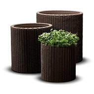 KETER Flowerpot S + M + L CYLINDER brown - Flower Pot