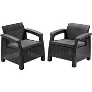 KETER Garden armchair CORFU DUO, graphite - 2pcs in package - Garden Armchair