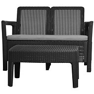 ALLIBERT TARIFA SOFA + TABLE graphite - Garden Bench