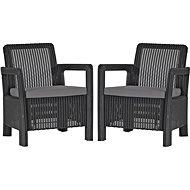 ALLIBERT TARIFA 2x chairs graphite - Garden Furniture