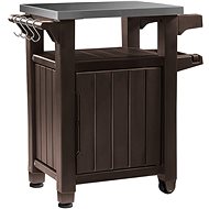 KETER Garden grill table UNITY, with storage compartment, volume 105 l, brown - Garden Table