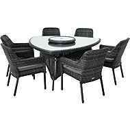 Rojaplast Riverside rattan dining set anthracite - Garden Furniture